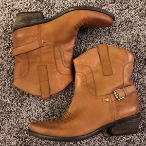 EUC Cognac Franco Sarto Booties